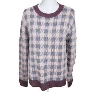 NWT’S SUSINA pink smoke‎ buffalo check sweater